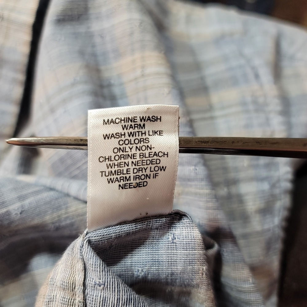 ROWM Men's Blue Plaid Long Sleeve Shirt Lrg - Picture 3 of 14